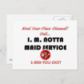 I.M. Notta Maid Service Postkarte (Vorne/Hinten)