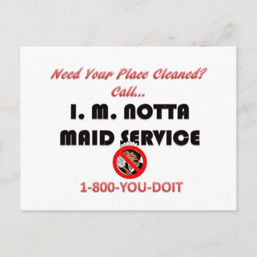 I.M. Notta Maid Service Postkarte (Vorderseite)