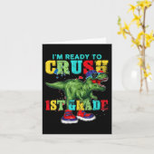 I’m Ready To Crush 1st Grad T Rex Dinosaur Back Karte (Gelbe Blume)