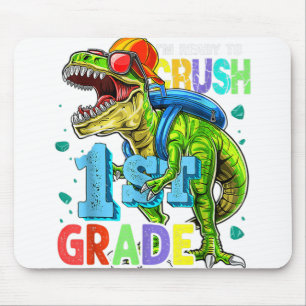 I’m Ready To Crush 1st Grad T Rex Dinosaur Back Mousepad