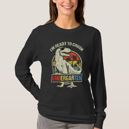 I m Ready To Crush Kindergarten Dinosaur Boys Back T-Shirt (Vorderseite)
