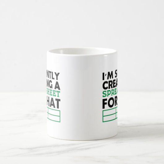 I’m Silently Creating a Spreadsheet For That Gift Kaffeetasse (Mittel)