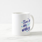 I’m So In Love With You Navy & Aqua Mug Kaffeetasse (VorderseiteRechts)