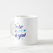 I’m So In Love With You Navy & Aqua Mug Kaffeetasse (Vorderseite Links)