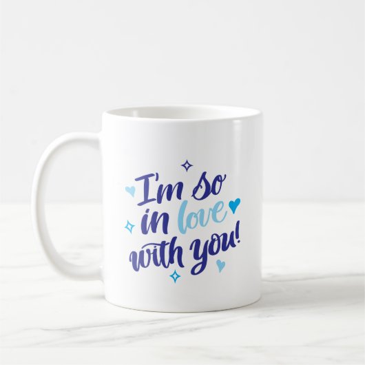 I’m So In Love With You Navy & Aqua Mug Kaffeetasse (Links)