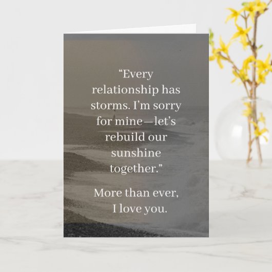 I’m Sorry Relationship Card | Elegant Apology Karte (Gelbe Blume)