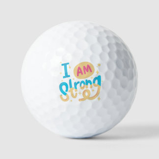 I’m Strong Motivational Typography Design Golfball