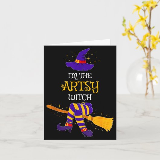 I’m The Artsy Witch Family Matching Costume Hallow Karte (Gelbe Blume)