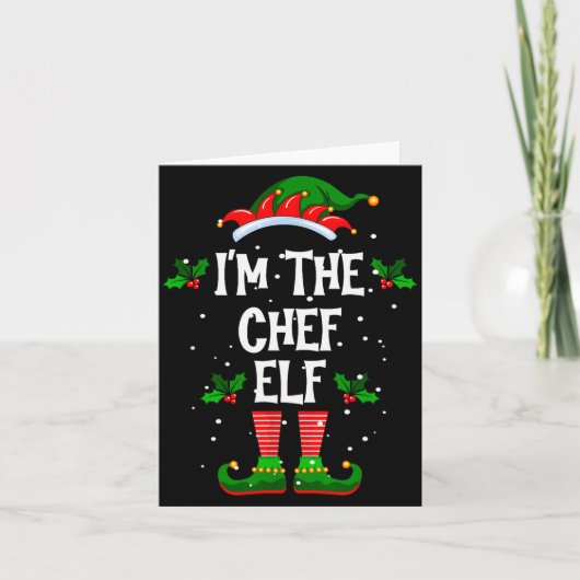 I’m The Chef Elf Christmas Xmas Pajama Pj Men Wome Karte (Vorderseite)