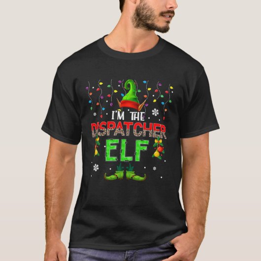 I m The Dispatcher Elf Xmas Leopard Elf Costume Fa T-Shirt (Vorderseite)