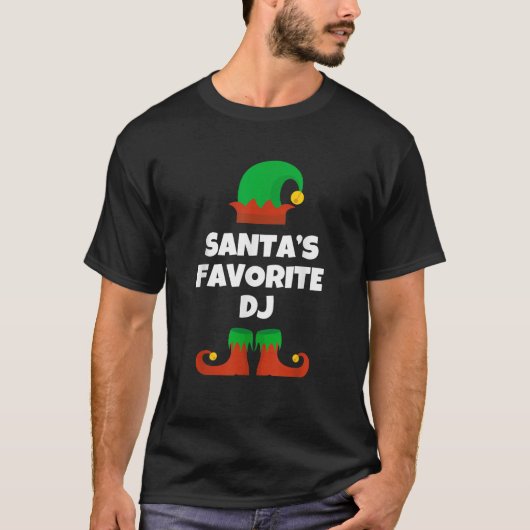I m The Dj Elf Family Pajama Christmas DeeJay Disc T-Shirt (Vorderseite)