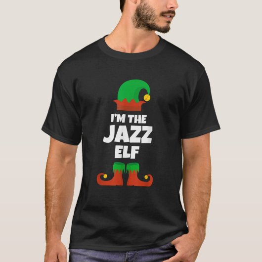 I m The Jazz Elf Family Pajama Christmas Music Dan T-Shirt (Vorderseite)