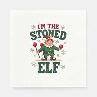 I�m The Stoned Elf Vintage Christmas Dabbing Unico Serviette