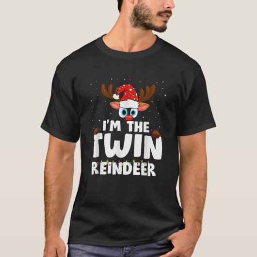 I m The Twin Reindeer Christmas T-Shirt (Vorderseite)