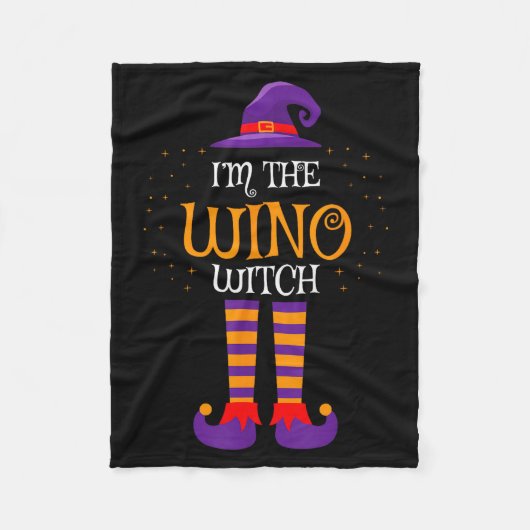 I’m The Wino Witch Halloween Family Matching Group Fleecedecke (Vorderseite)