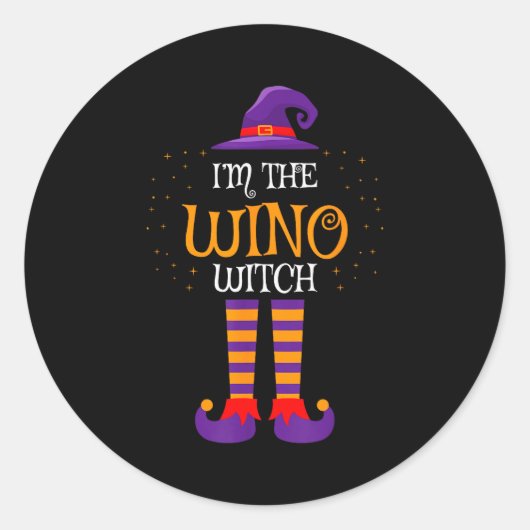 I’m The Wino Witch Halloween Family Matching Group Runder Aufkleber (Vorderseite)