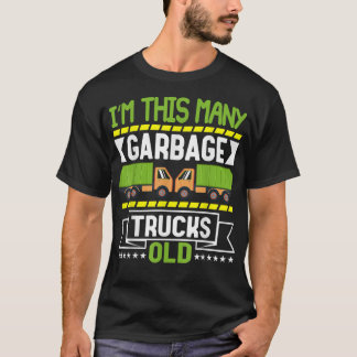I’m this many Garbage Trucks Old 2nd Birthday  T-Shirt