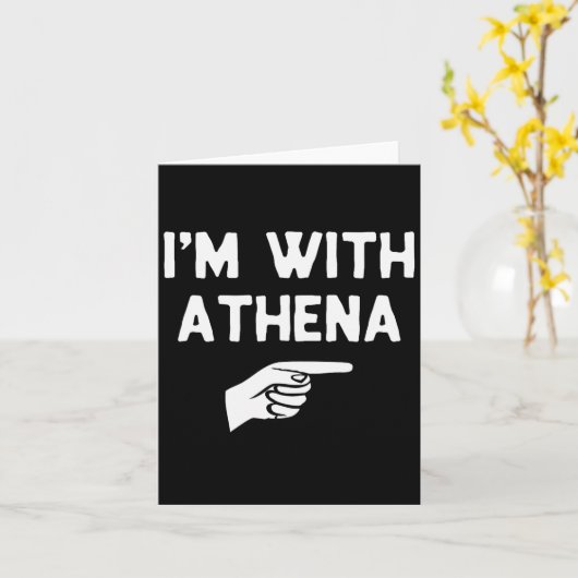 I’m With Athena Funny Halloween Matching Costume  Karte (Gelbe Blume)