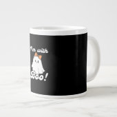 I’m With Boo Funny Retro Jumbo-Tasse (Vorderseite Rechts)