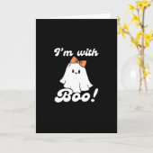 I’m With Boo Funny Retro Karte (Gelbe Blume)