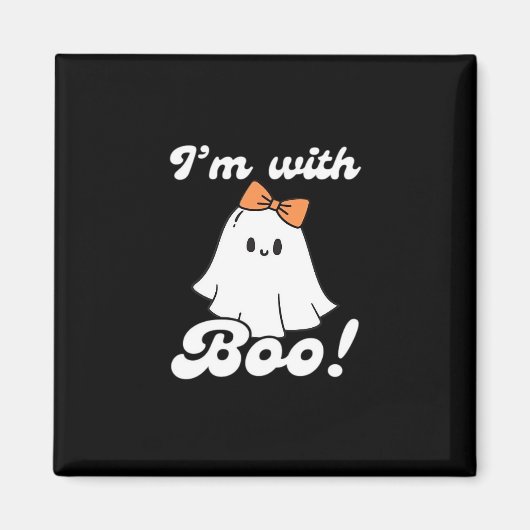 I’m With Boo Funny Retro Magnet (Vorne)