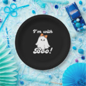 I’m With Boo Funny Retro Pappteller (Party)