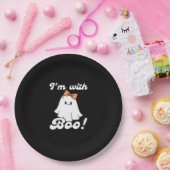 I’m With Boo Funny Retro Pappteller (Party)