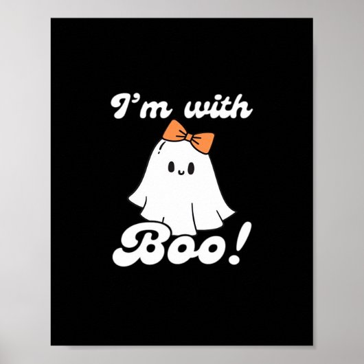 I’m With Boo Funny Retro Poster (Vorne)