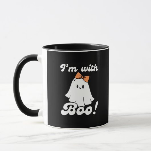 I’m With Boo Funny Retro Tasse (Links)
