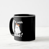 I’m With Boo Funny Retro Tasse (Vorderseite Links)