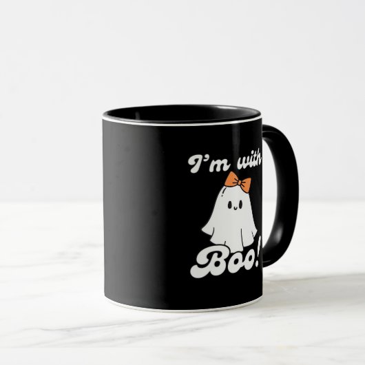 I’m With Boo Funny Retro Tasse (VorderseiteRechts)