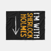 I’m With Sherlock Holmes Halloween Matching Couple Fleecedecke (Vorderseite (Horizontal))