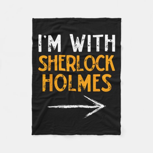 I’m With Sherlock Holmes Halloween Matching Couple Fleecedecke (Vorderseite)