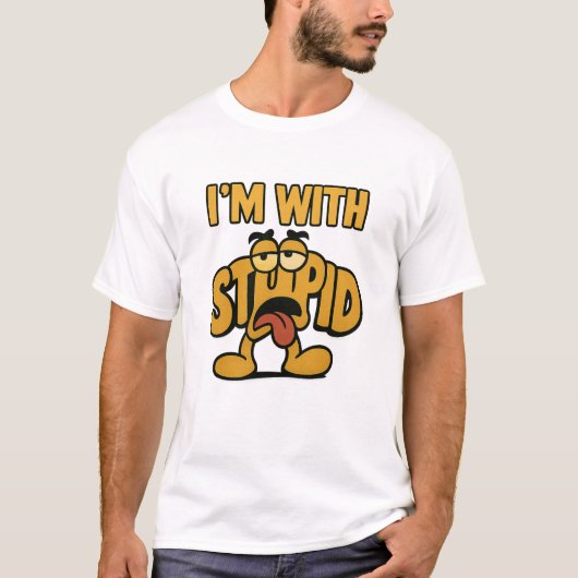 I’m With Stupid – Cartoon Meme Design T-Shirt (Vorderseite)