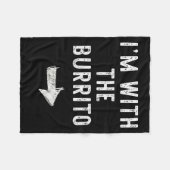 I’m With The Burrito Funny Halloween Couple Costum Fleecedecke (Vorderseite (Horizontal))