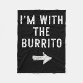 I’m With The Burrito Funny Halloween Couple Costum Fleecedecke (Vorderseite)