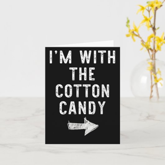 I’m With The Cotton Candy Funny Halloween Couple C Karte (Gelbe Blume)