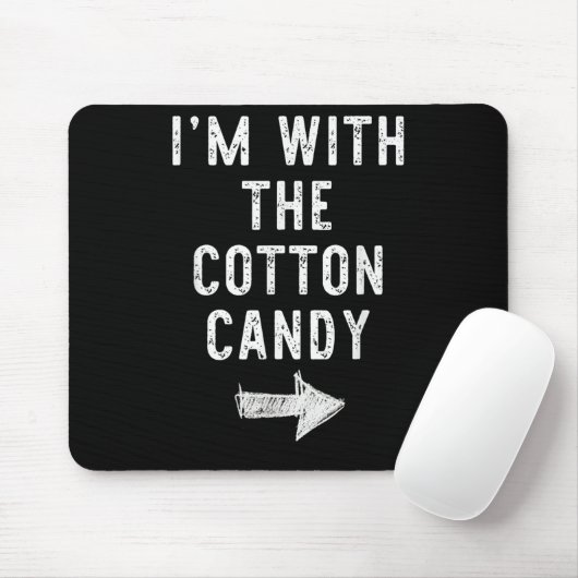 I’m With The Cotton Candy Funny Halloween Couple C Mousepad (Mit Mouse)
