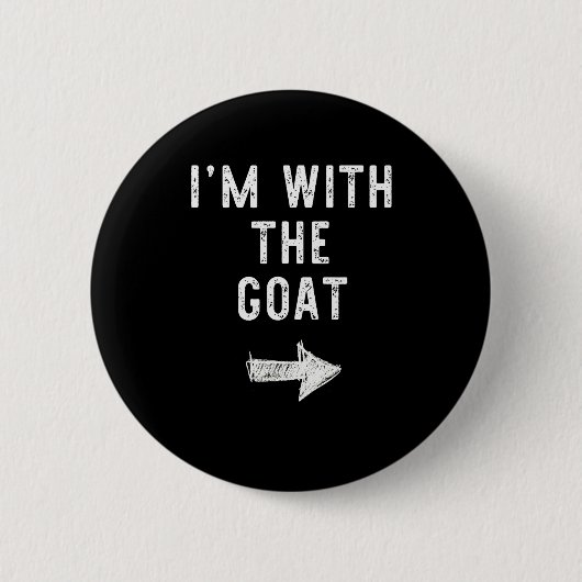 I’m With The Goat Funny Halloween Couple Costume Button (Vorderseite)