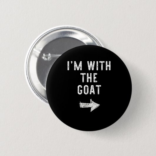 I’m With The Goat Funny Halloween Couple Costume Button (Vorne & Hinten)