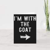 I’m With The Goat Funny Halloween Couple Costume Karte (Vorderseite)