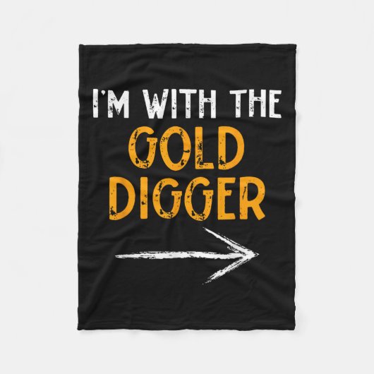 I’m With The Gold Digger Halloween Matching Couple Fleecedecke (Vorderseite)