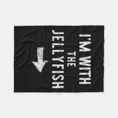 I’m With The Jellyfish Halloween Couple Costume Je Fleecedecke (Vorderseite (Horizontal))