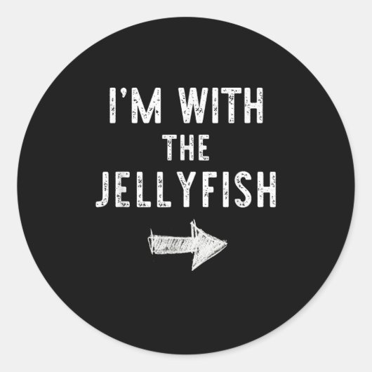 I’m With The Jellyfish Halloween Couple Costume Je Runder Aufkleber (Vorderseite)