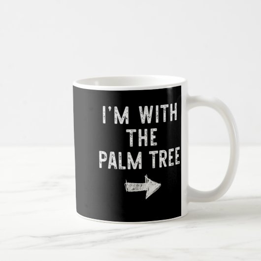 I’m With The Palm Tree Funny Halloween Couple Cost Kaffeetasse (Rechts)