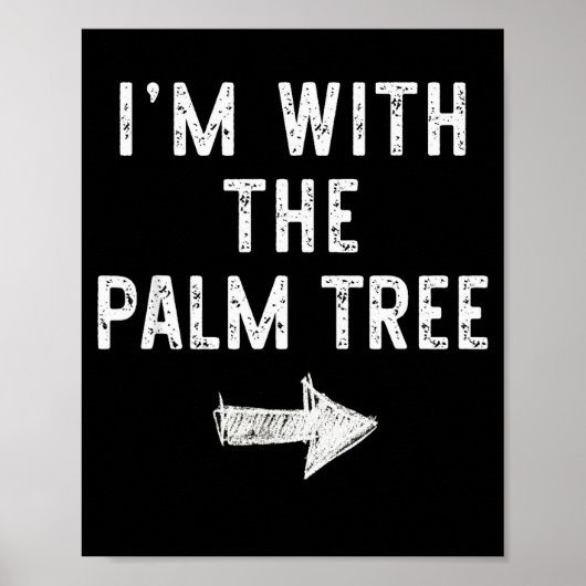 I’m With The Palm Tree Funny Halloween Couple Cost Poster (Vorne)