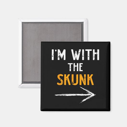I’m With The Skunk Funny Halloween Matching Couple Magnet (Vorderseite/Rückseite)