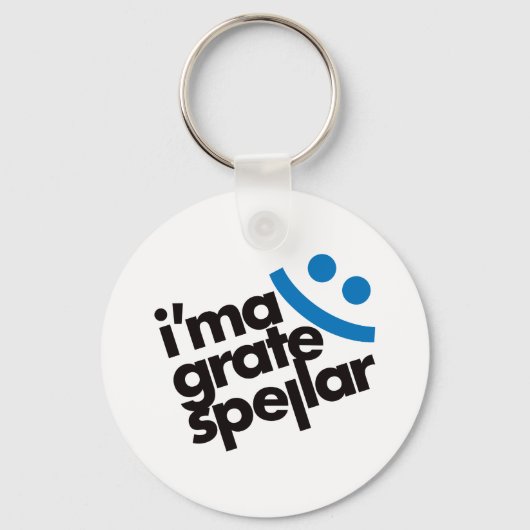 I ma Grate Spellar - Blau Schlüsselanhänger (Vorderseite)