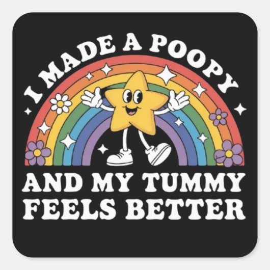 I Made A Poopy Funny Inappropriate Vacation Swap  Quadratischer Aufkleber (Vorderseite)