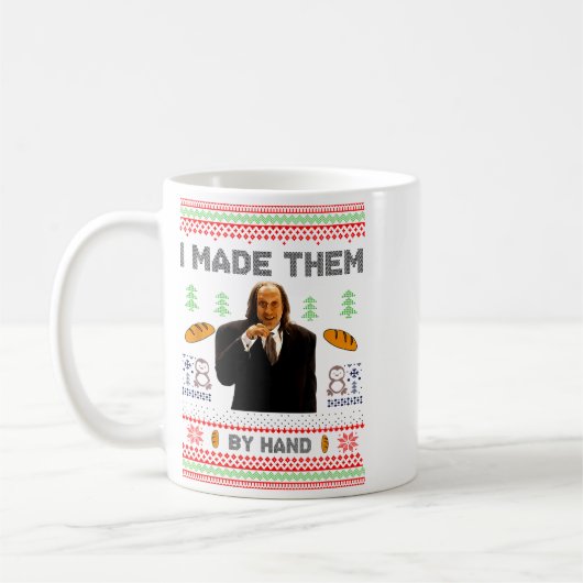 I Made Them By Hand Funny Ugly Sweater Kaffeetasse (Links)
